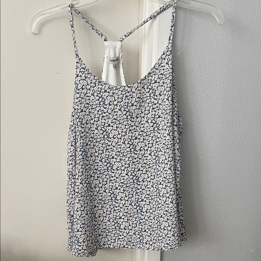 Blue Q Navy and White Floral Camisole